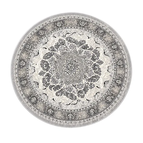 Tapete Turco Tipo Persa Turquesa Cinza 150 X 150 CM