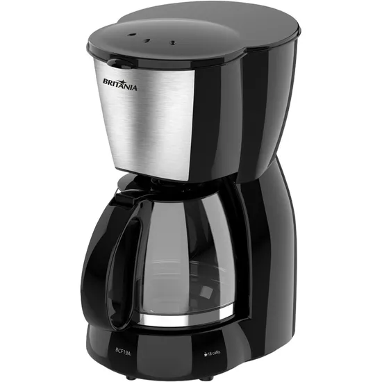 Cafeteira Elétrica Britânia Inox BCF19A - 550W - Até 18 Xícaras - 110V/60Hz - Preto