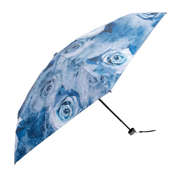 Guarda-Chuva Floral Azul 18CM Fechado 90CM Circunferência