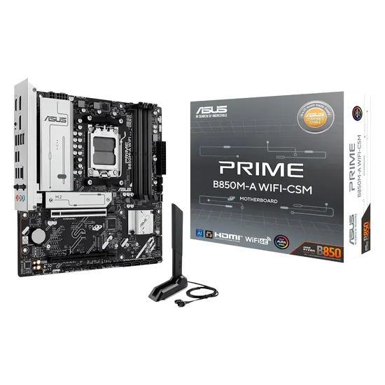 Placa Mãe Asus Prime B850M-A Wifi Soquete AM5 Chipset AMD B850 DDR5 Micro ATX