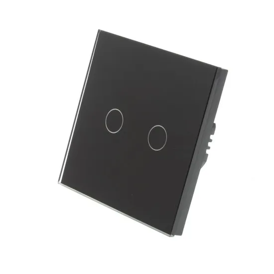 Interruptor Touch 2 Botões Preto (2GANG 1WAY)