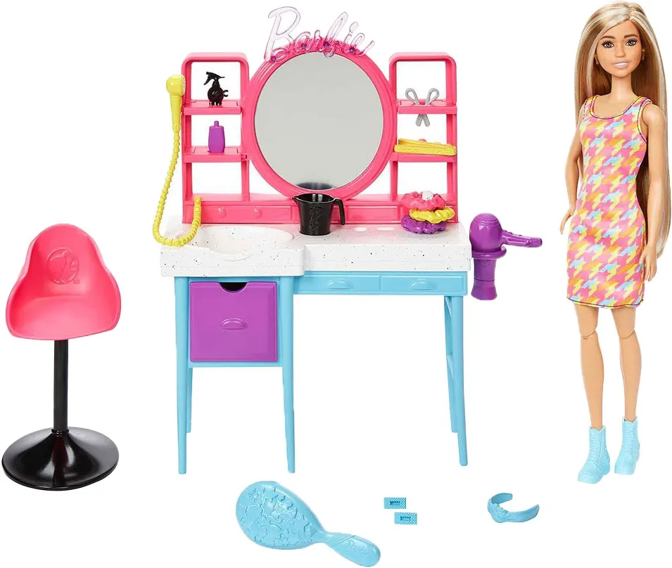 Kit de Beleza Mattel Barbie HKV00 Salão de Beleza D