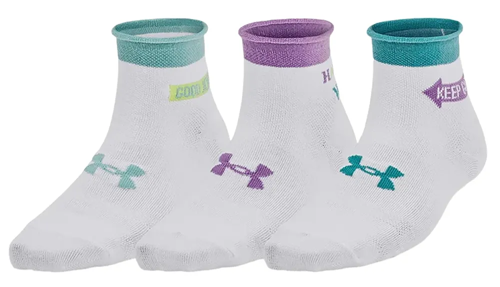 Meia Under Armour Essential Quarter 1384025-100 (3 Pares)
