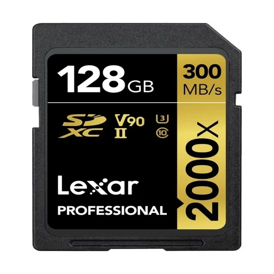 Cartão de Memória Lexar SDXC 128GB Gold 300/260MBS 2000X