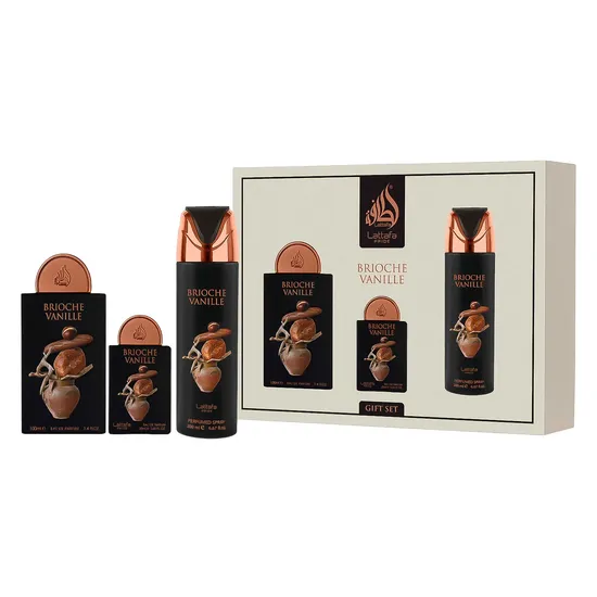 Kit Lattafa Pride Brioche Vanille Presente Eau de Parfum Unissex - 3 Unidades