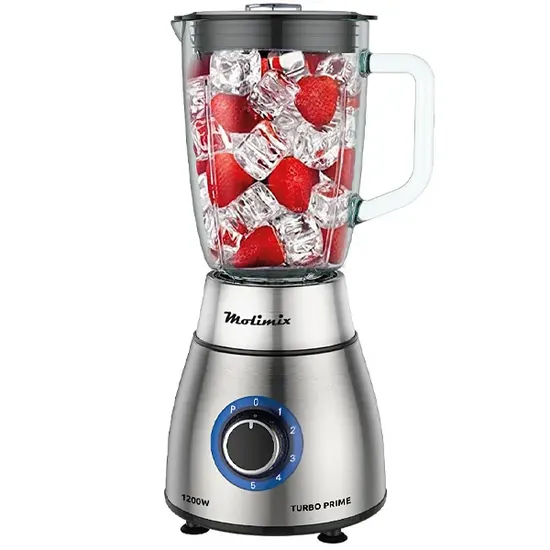 Liquidificador Molimix Turbo Prime MLV-1200 1.200 Watts 1.8 Litros 5 Velocidades + Pulsar 127V ~ 60Hz - Prata/Preto