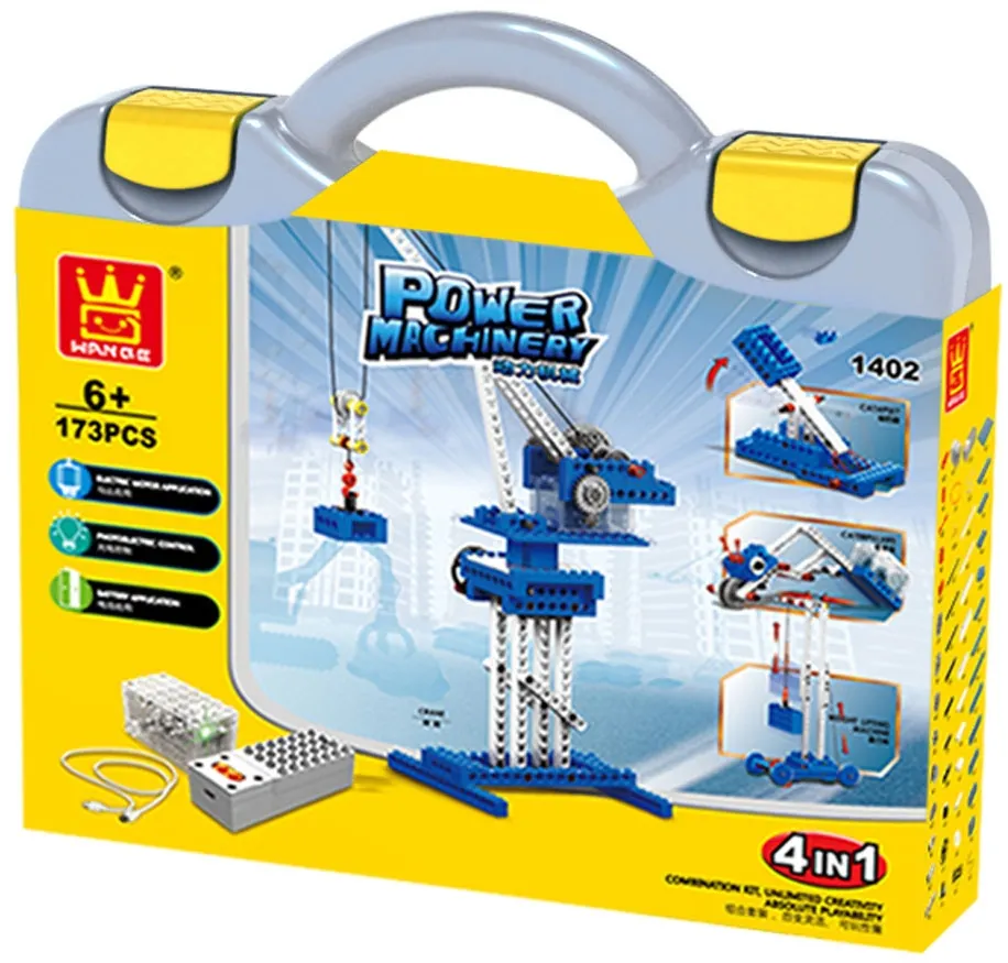 Bloco de Construção Power Machinery Wange - 1402 (173 Peças)
