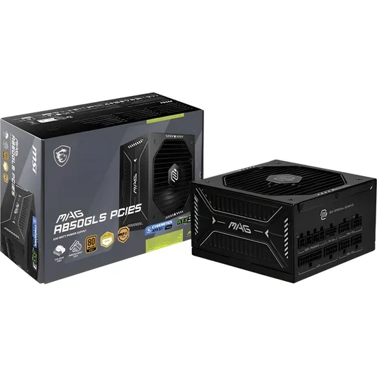 Fonte de Alimentação MSI Mag A850GLS PCIE5 80 Plus Gold Full Modular 850 W - Preto (306-7ZPIY23-CE0)