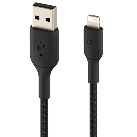 Cabo Belkin Boostcharge 1M USB-A/Lightning Trançado Preto