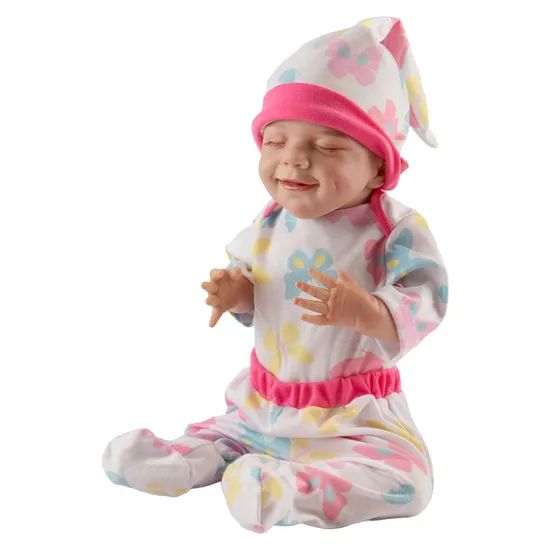 Boneca Reborn Bebê V-131 - 48CM - Silicone - Roupa Borboleta