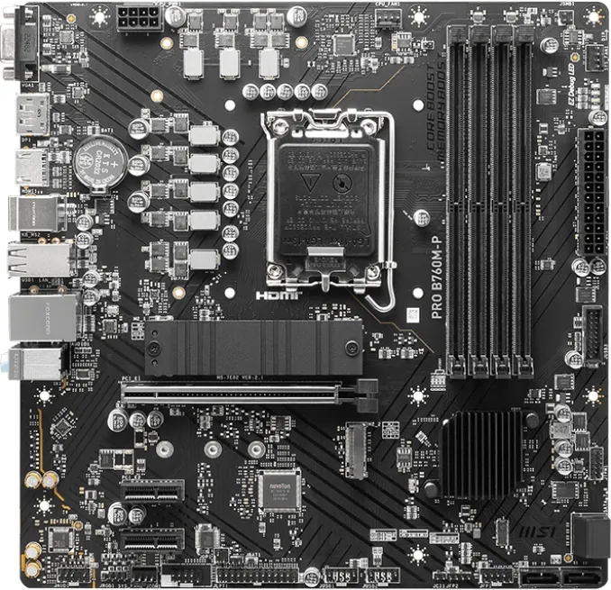 Placa-mãe MSI Pro B760M-P DDR5 LGA1700/4xDDR5/M.2/PCI-E/HDMI/VGA/DP