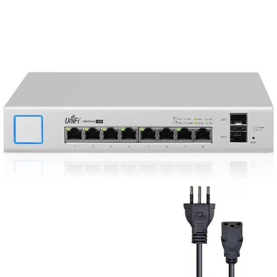 Unifi Switch 8 Portas Poe RJ45 + 2 Portas SFP US-8-150W-BR