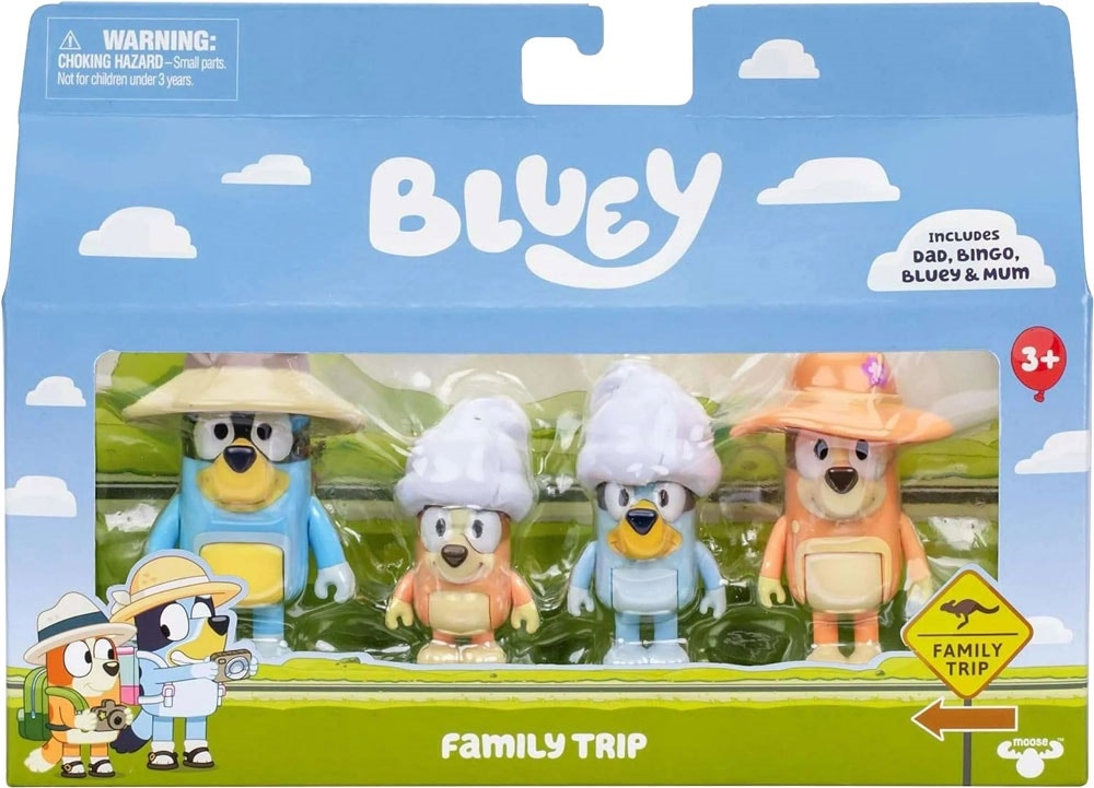 Jogo de Bonecos Bluey Family Trip Moose - 17654 (4 unidades)