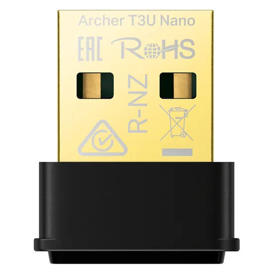 Adaptador Wi-Fi TP-Link Archer T3U Nano AC1300 - 867/400Mbps - USB - Preto