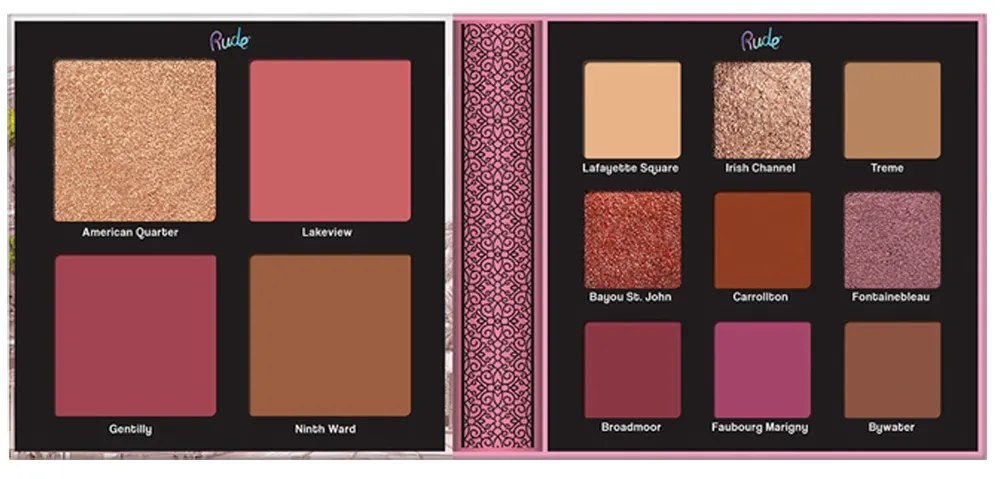 Paleta de Rosto e Olhos Rude Nude Orleans French Quarter - 25,3g (13 Cores)
