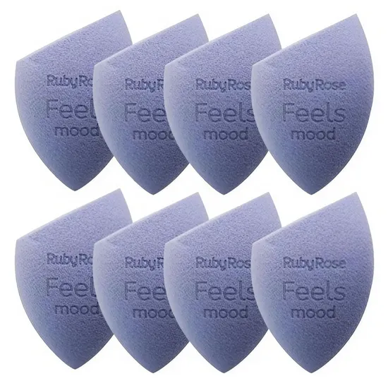 Esponja de Maquiagem Ruby Rose Feels Mood Angle Blender HBS-02 - 8 Unidades