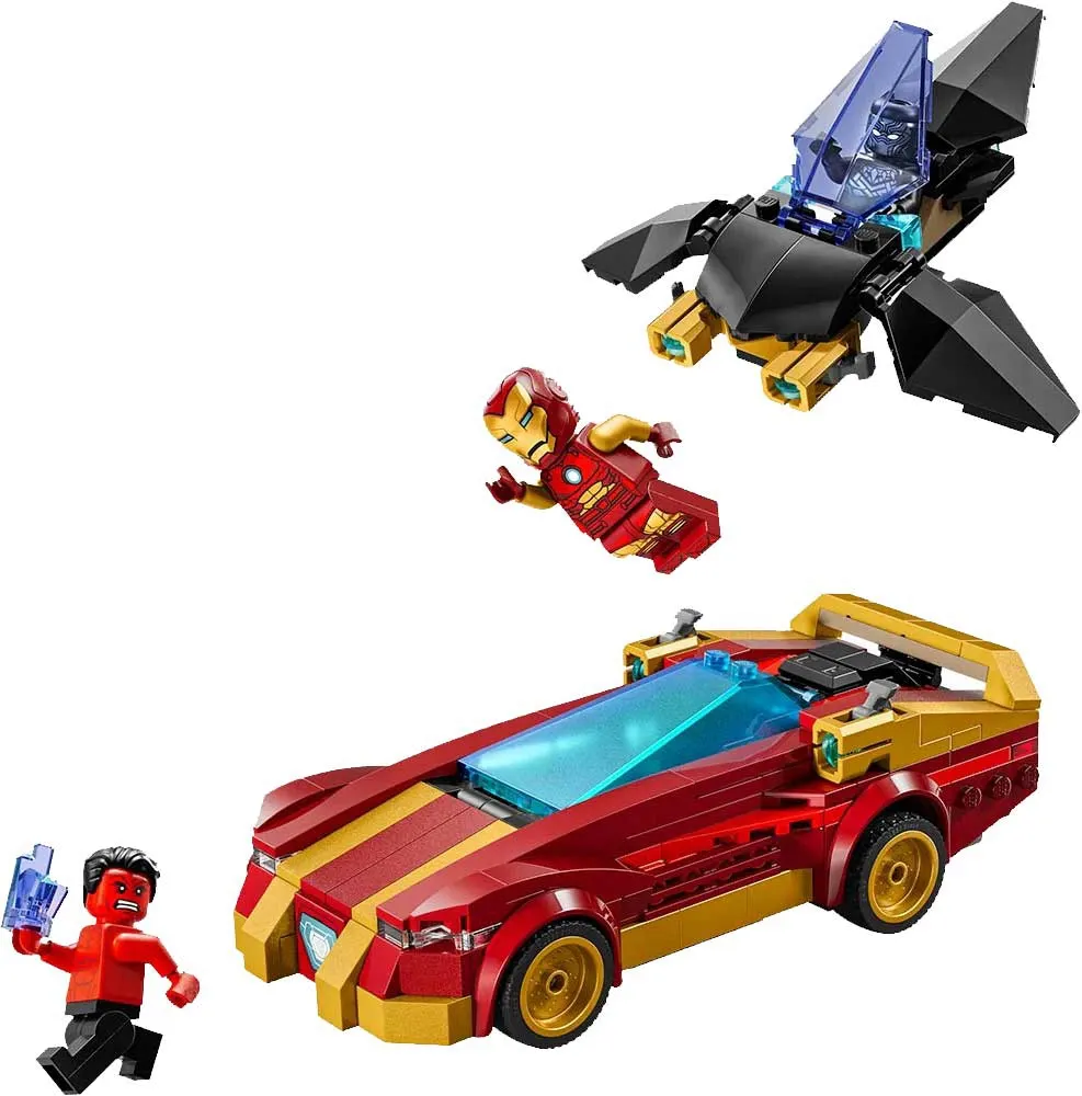 Jogo Lego Marvel Homem de Ferro Carro & Pantera Negra Contra Hulk Vermelho - 76310 (295 Peças)