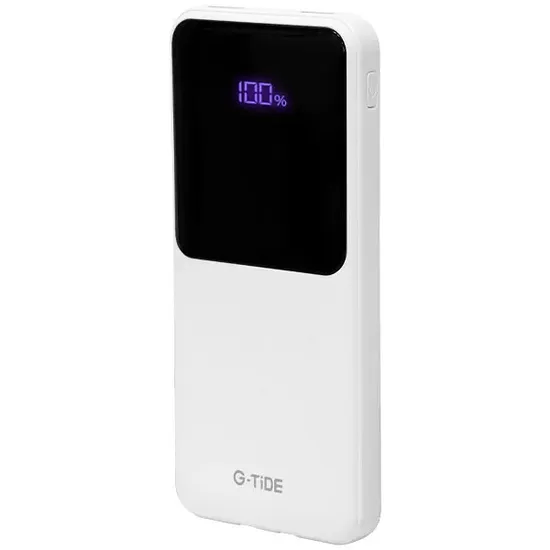 Carregador Portátil G-Tide EASY1 10.000 mAh 2 Saídas USB e USB-C - Branco