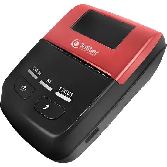 Impressora Térmica POS 3NSTAR PPT205BT Portátil 1D Bluetooth - Preto/Vermelho