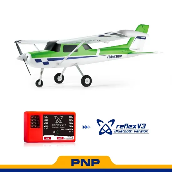 Avião FMS Ranger Ep V2 1220MM PNP Reflex V3 Verde FMS147PGN-REFV3