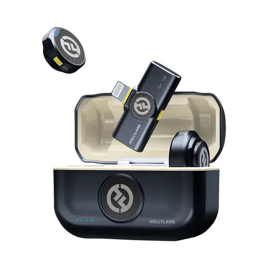 Microfone Sem Fio Hollyland Lark M2 2TX+1RX Lightning Preto