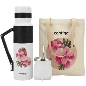 Kit Térmico Contigo + Cuia + Bomba + Bolsa - Rosa 1.1L