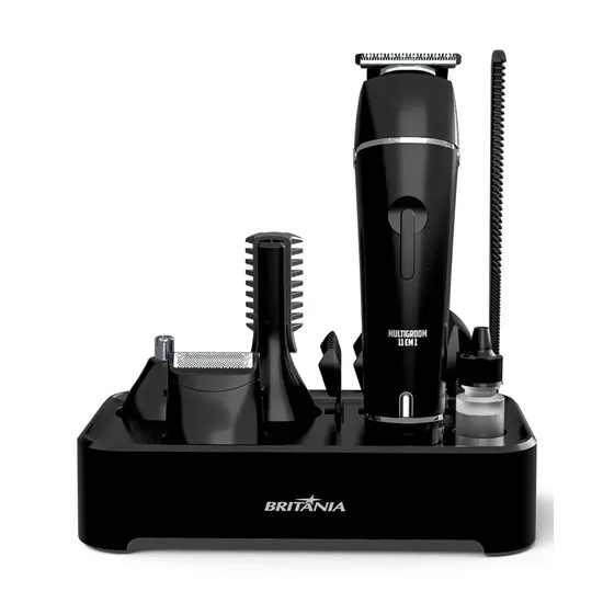 Máquina de Cortar Cabelo Britânia BAP23 Multigroom 11 Em 1 - 5W - Recarregável - Bivolt - Preto