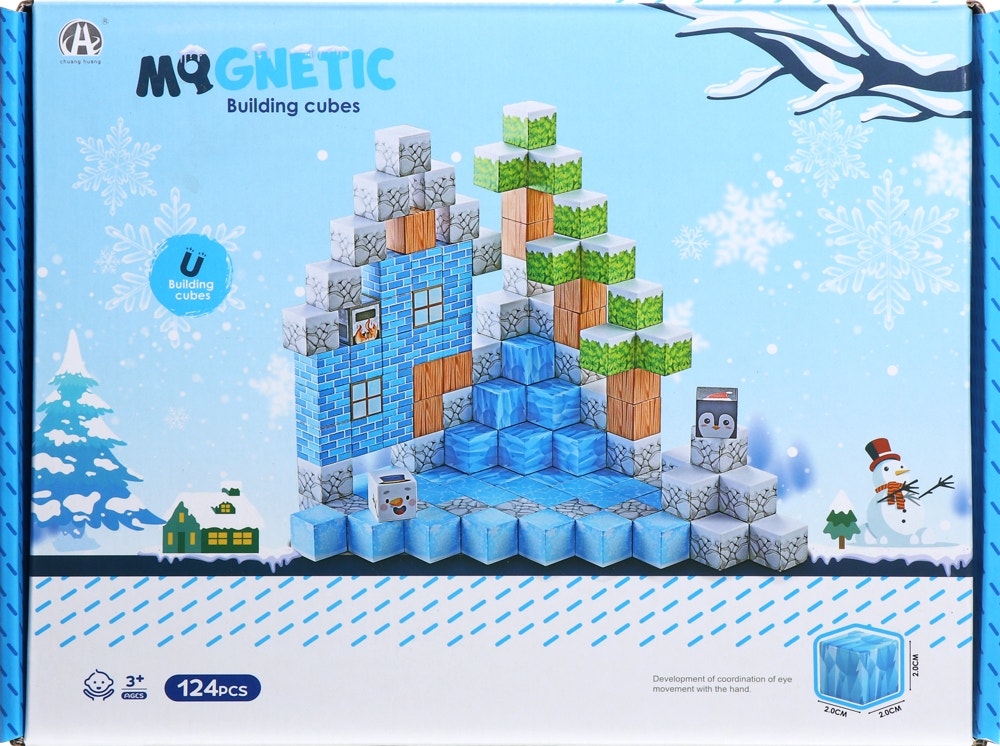 Jogo de Cubos Magnéticos de Construção Magnetic Chuang Huang - CH1313 (124 peças)