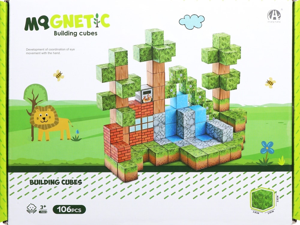 Kit de Cubos Magnéticos de Construção Magnetic Chuang Huang - CH1324 (106 peças)