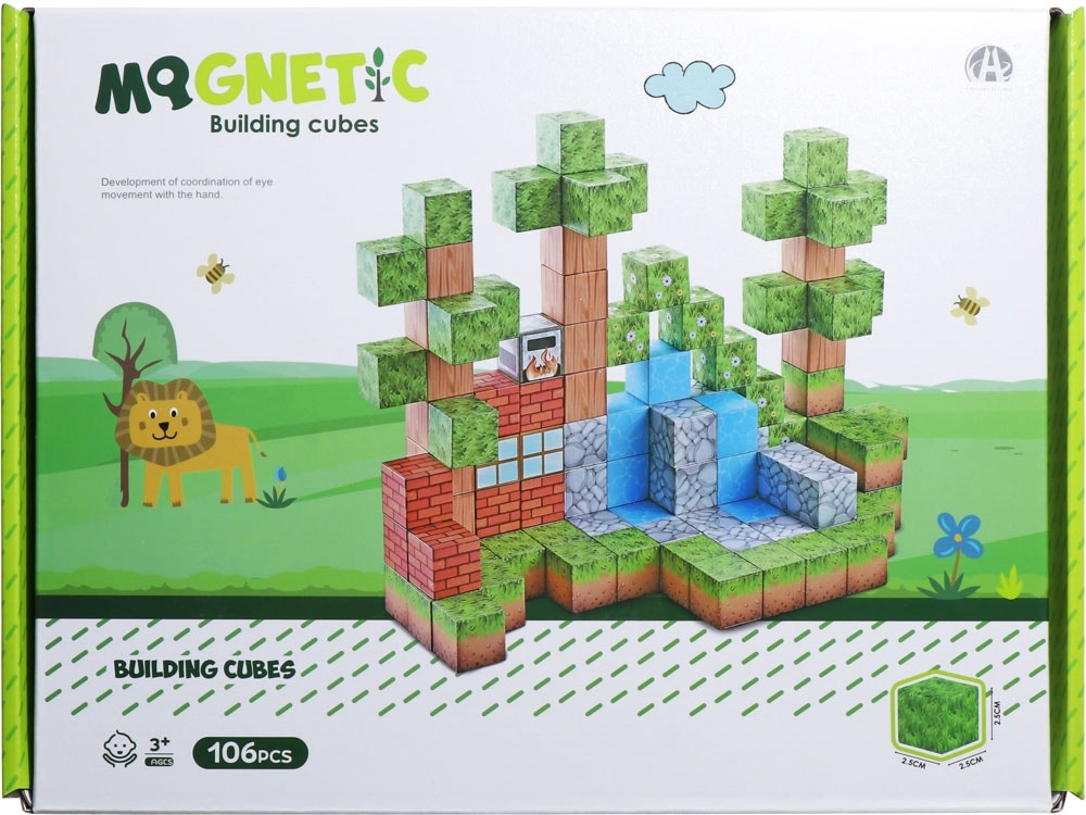 Jogo de Cubos Magnéticos de Construção Magnetic Chuang Huang - CH1288 (106 peças)