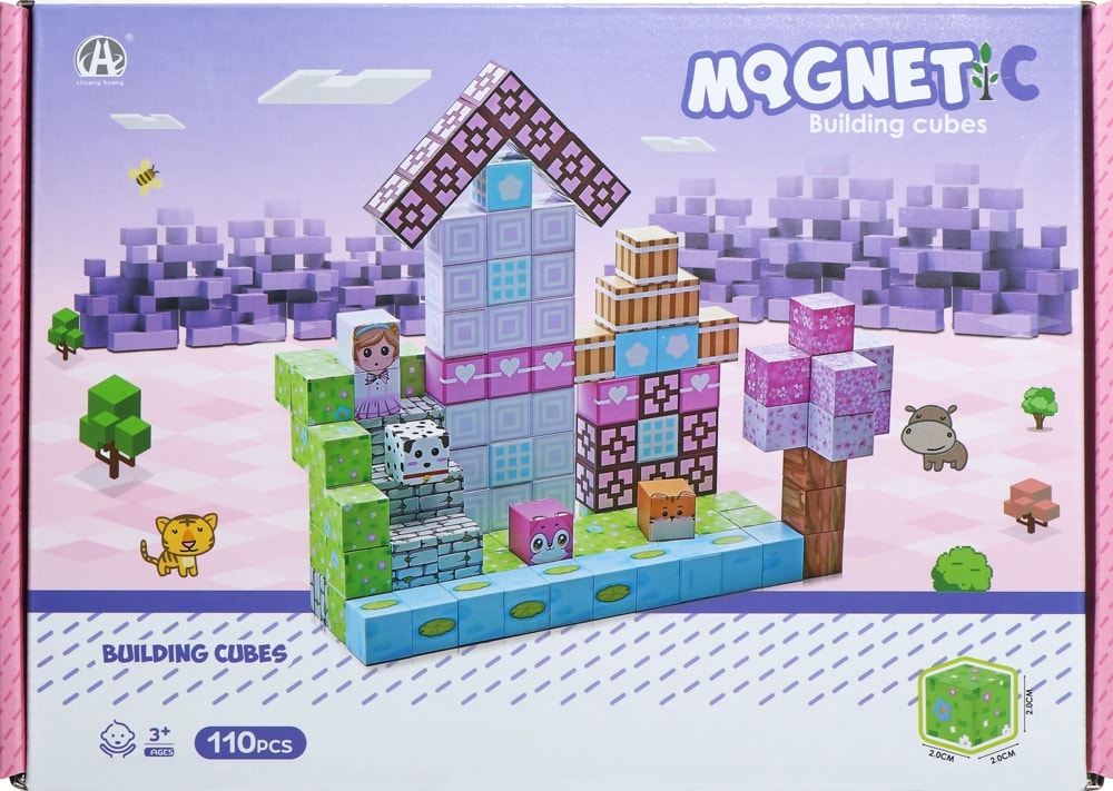 Jogo de Cubos Magnéticos de Construção Magnetic Chuang Huang - CH1331 (110 peças)