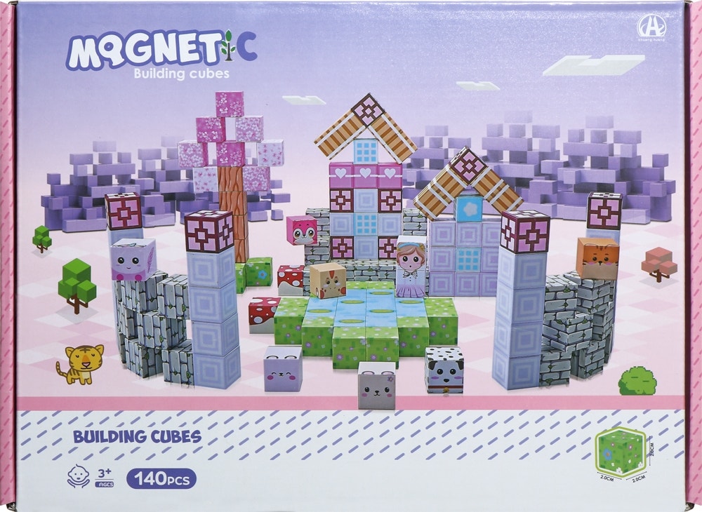 Jogo de Cubos Magnéticos de Construção Magnetic Chuang Huang - CH1333 (140 peças)
