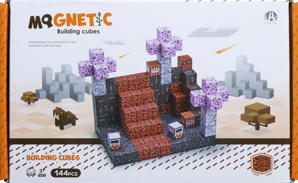 Kit de Cubos Magnéticos de Construção Magnetic Chuang Huang - CH1337 (144 peças)