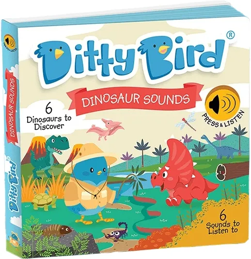 Livro Interativo Ditty Bird Dinosaur Sounds - 978-0-6482685-9-8