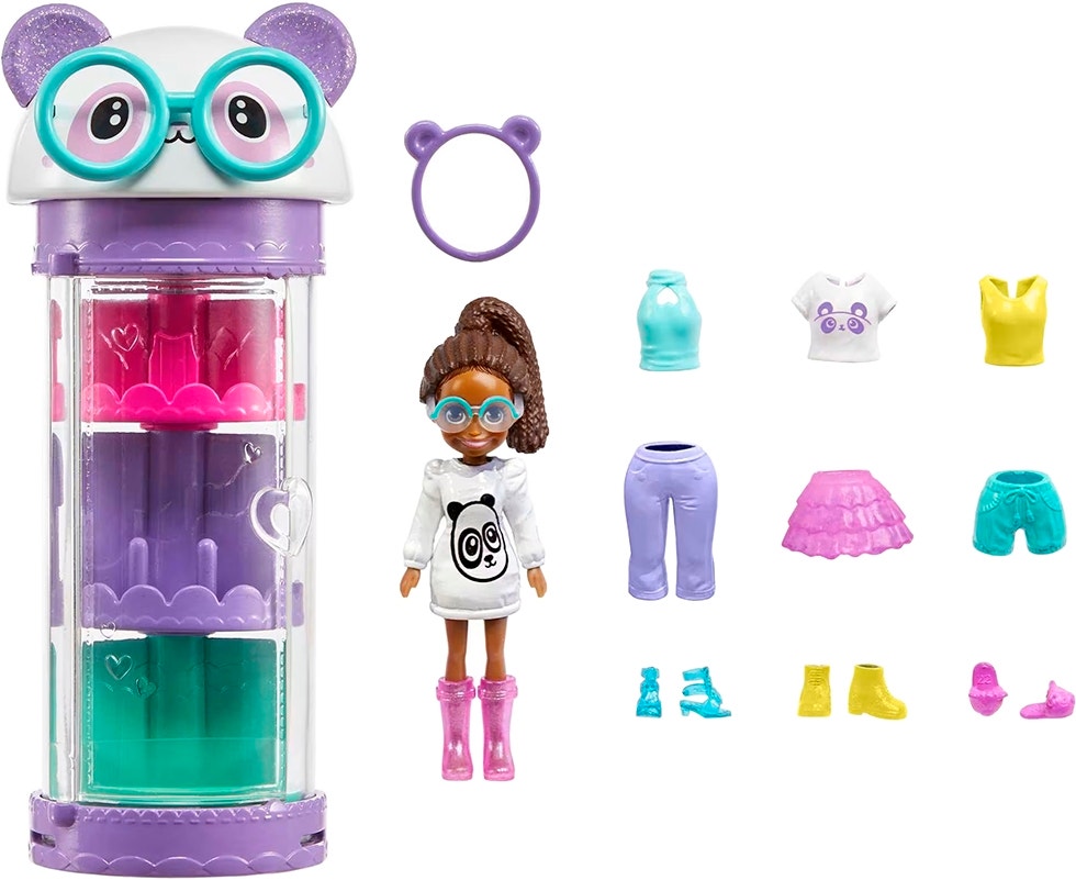 Coquetel para Viagem de Roupas Polly Pocket Style Spinner Fashion Closet HKW04-HKW05 - Mattel