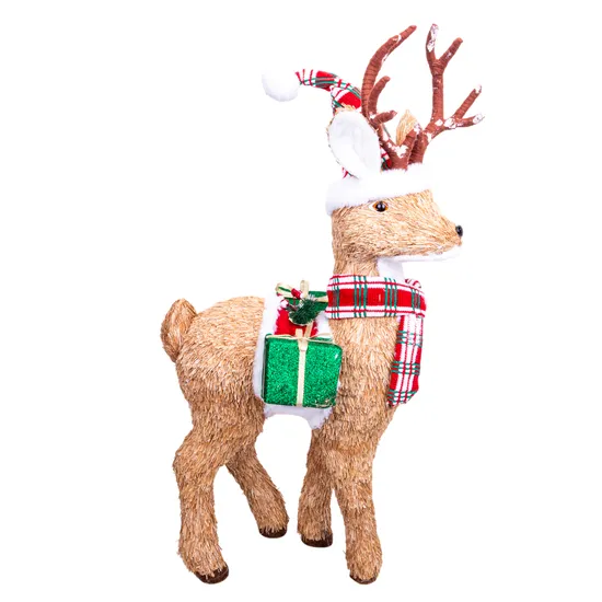 Figura Decorativa Natalina de Renda 38X24X74 CM