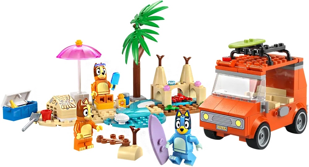 Jogo Lego Bluey Praia & Passeio de Carro em Família - 11202 (133 Peças)