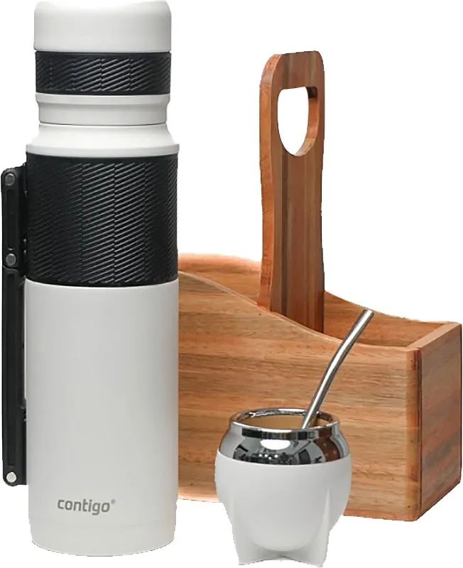 Kit Mate Contigo Termo 1.18L + Guampa + Bombilla - Branco