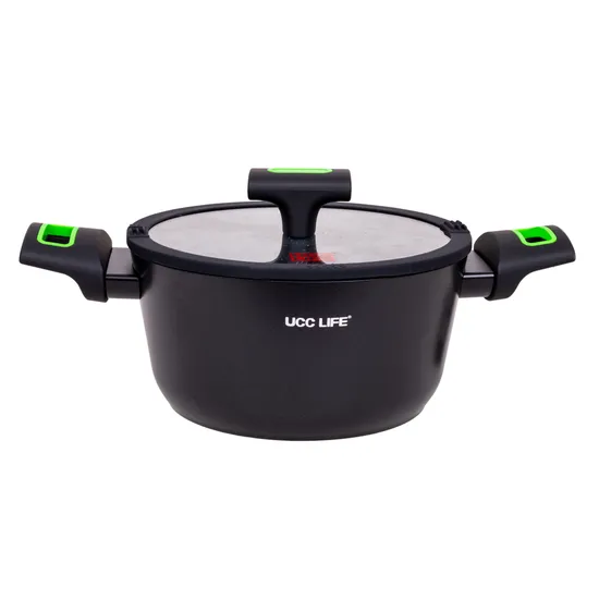Panela Antiaderente de Indução Ucc Life, 20 CM, Preta