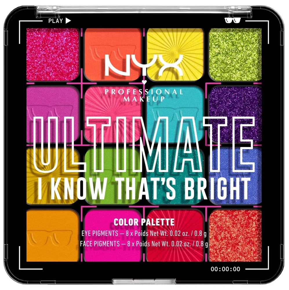 Paleta de Sombra NYX Ultimate | USPR04 Eu Sei que É Brilhante (16 Cores de 0.8g)
