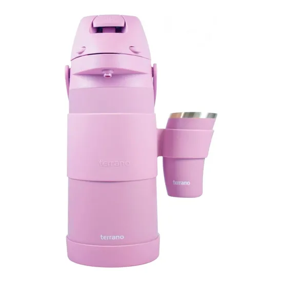Garrafa Térmica Terrano Tereré - 1.9L - com Cuia Inox - Lilás