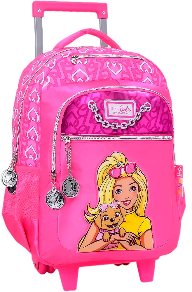 Mochila com Rodinhas Escolar Barbie - 71640 (Rosa)