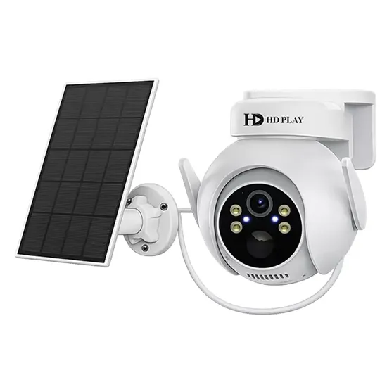 Câmera de Segurança HD Play HDSC-MQ8 - Full HD - Wi-Fi - com Painel Solar - Branca