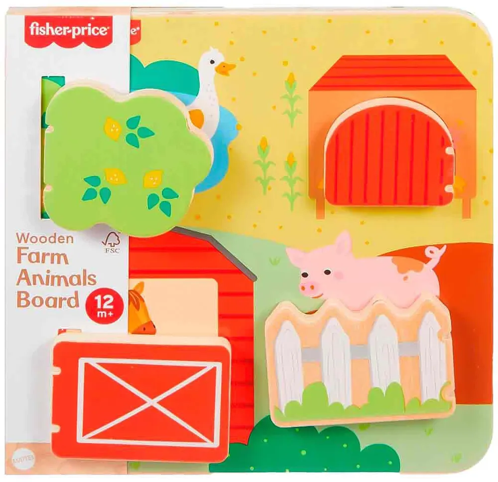 Tabuleiro de Animais da Fazenda de Madeira Fisher-Price - JCY33