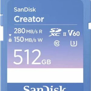 Cartão de Memória SD SanDisk Creator Series UHS-II SDSDXEP-512G-GNCIS 280-150 MB/s - 512GB