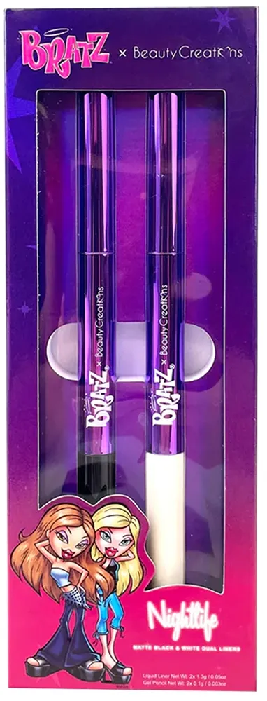 Lápis Delineador em Gel Beauty Creations Bratz Nightlife Duplo Preto+Branco (1.3g+0.1g)