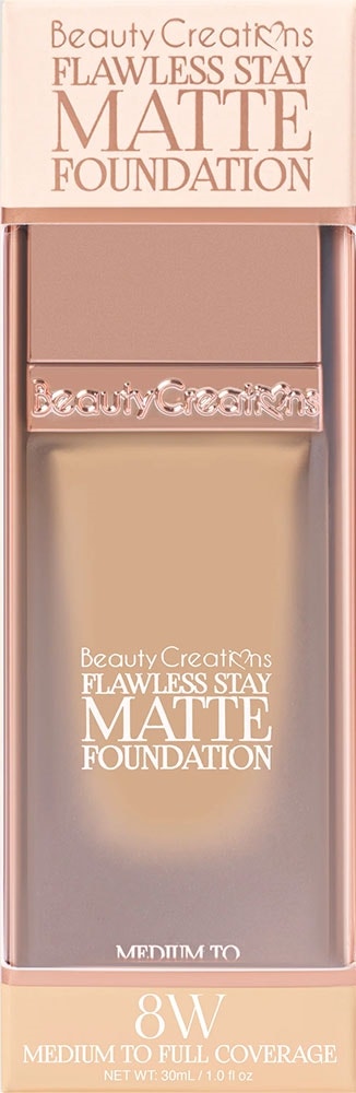 Base Líquida Beauty Creations Flawless Stay Matte Foundation 8W - 30mL