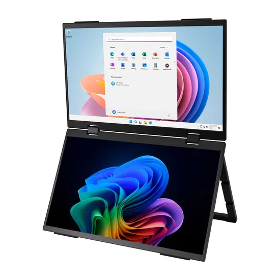 Monitor Portátil BAK BK-P1561-B - Full HD - HDMI/USB-C - 60Hz - Tela Dupla - 15,6