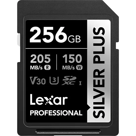 Cartão de Memória SD Lexar Professional Silver Plus 205-150 MB/s C10 256 GB (LSDSIPL256G-BNNNG)