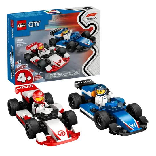 Jogo Lego City F1 Williams Racing e Carros de Corrida Haas F1 92 Peças